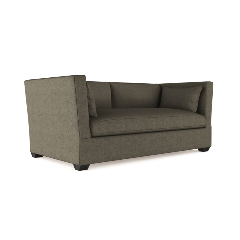 Canapé Rivington, Velours moelleux gris graphite, H 31 po x l 84 po x P 37 po, Ébène