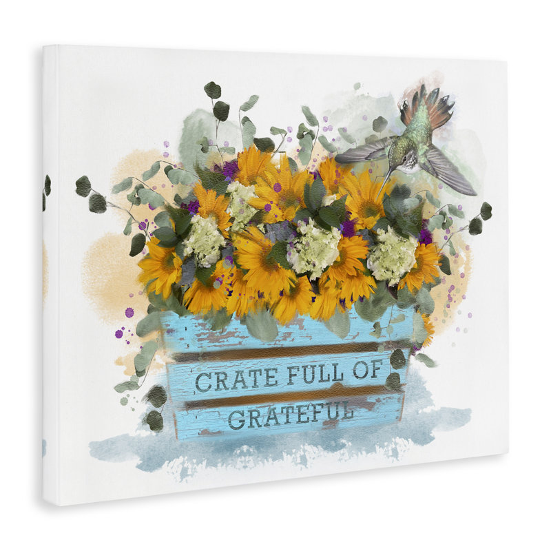 «Crate Full Of Grateful», art mural sur toile par Matthew Piotrowicz, H 30 po x l 40 po