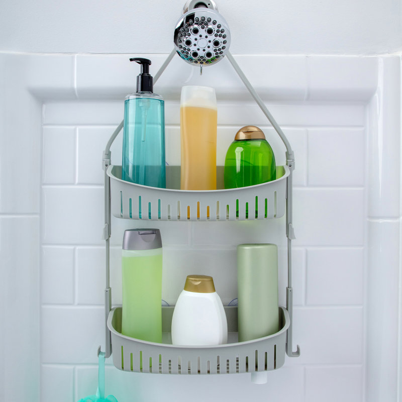 Serviteur de douche à hauteur réglable en plastique, Gris