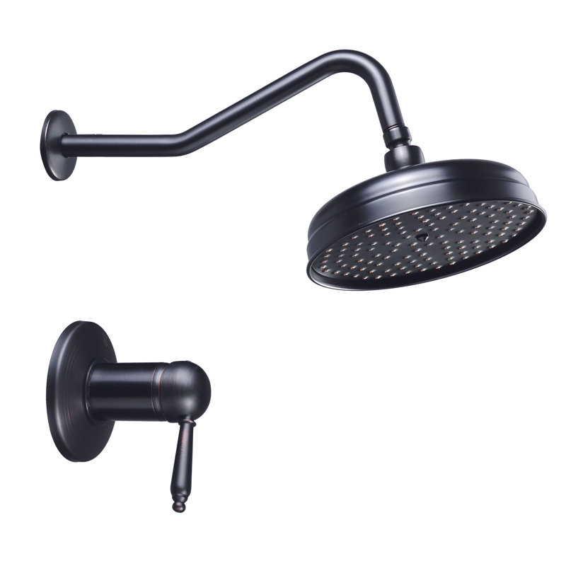 Aquaterior 8" Wall Mounted Shower Faucet Rainfall Shower Head with Shower Valve Bathroom Lavatory Home