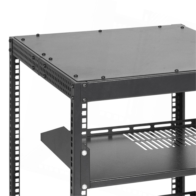 12U Open Frame Server Rack, 15''-40'' Adjustable Depth, Free Standing or Wall Mount Network Server Rack, 4 Post AV Rack with Casters, Holds All Your Networking IT Equipment AV Gear Router Modem