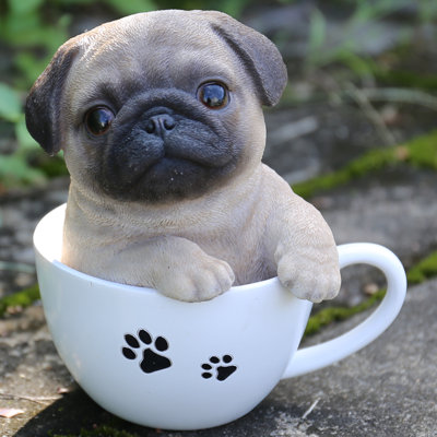 Teacup Pug Puppy Statue