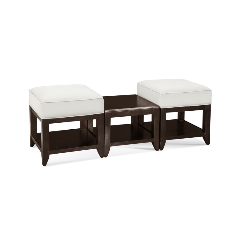 Elements Upholstered Cube Ottoman, Green Performance Fabric; 0851-54, Java