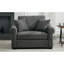 Fauteuil en chenille de luxe, surdimensionné de 44,5 po, gris, avec une conception ergonomique et des housses lavables pour le salon de la chambre à coucher Fauteuil surdimensionné à assise large et stable-1212891802