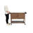 Outdoor Wicker Bar Cart, Patio Wine Serving Cart w/Wheels, Rolling Rattan Beverage Bar Counter Table w/Glass Top for Porch Backyard Garden Poolside Party, Brown
