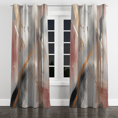 Averly - Abstract Marble Blackout Grommet Curtain - 1 panel