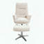 Fauteuil d'appoint pivotant avec repose-pieds, tissu chenille et base en métal argenté