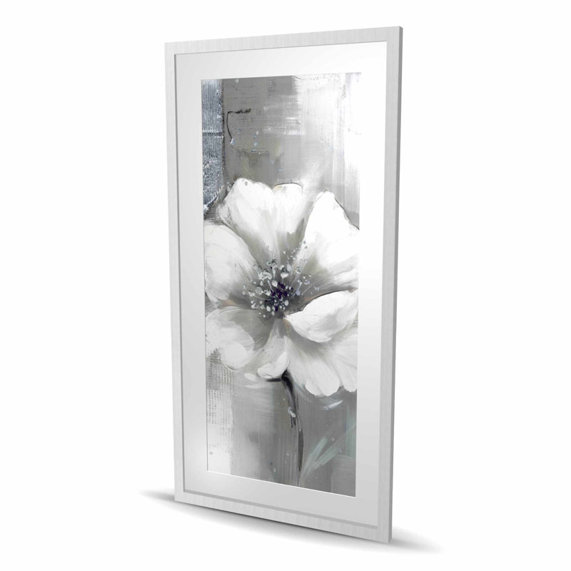 Fleurs monochromes et argentées | Imprimé botanique industriel, Argent argent, H 48 po x l 24 po