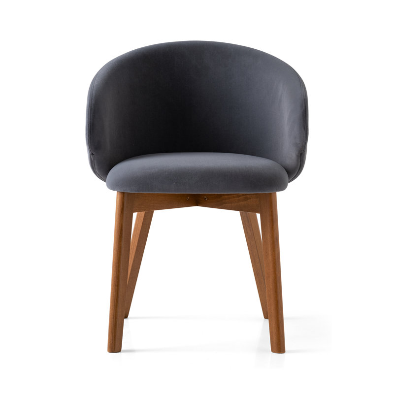 Tuka Upholstered Armchair with Wooden Frame, Graphite, Forest Green