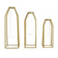 Ensemble de 3 vases de table en acier inoxydable doré