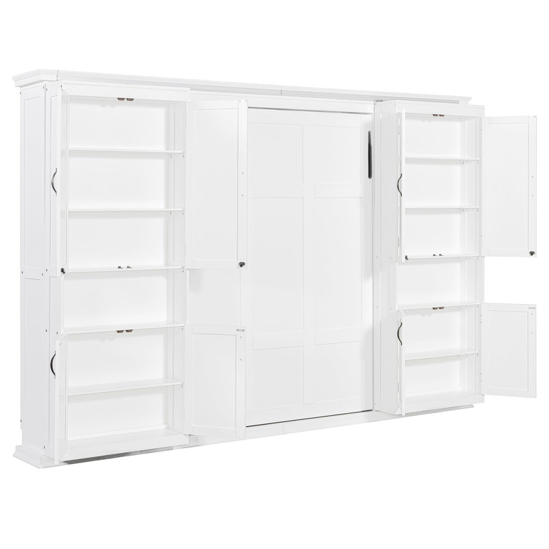Lit escamotable avec armoires de rangement coulissantes doubles, système de lit mural à grande capacité et peu encombrant pour les maisons modernes et les pièces multifonctionnelles