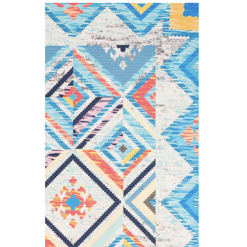 Tapis géométrique tissé à la main Sonakshi, Rectangle 4 pi x 6 pi
