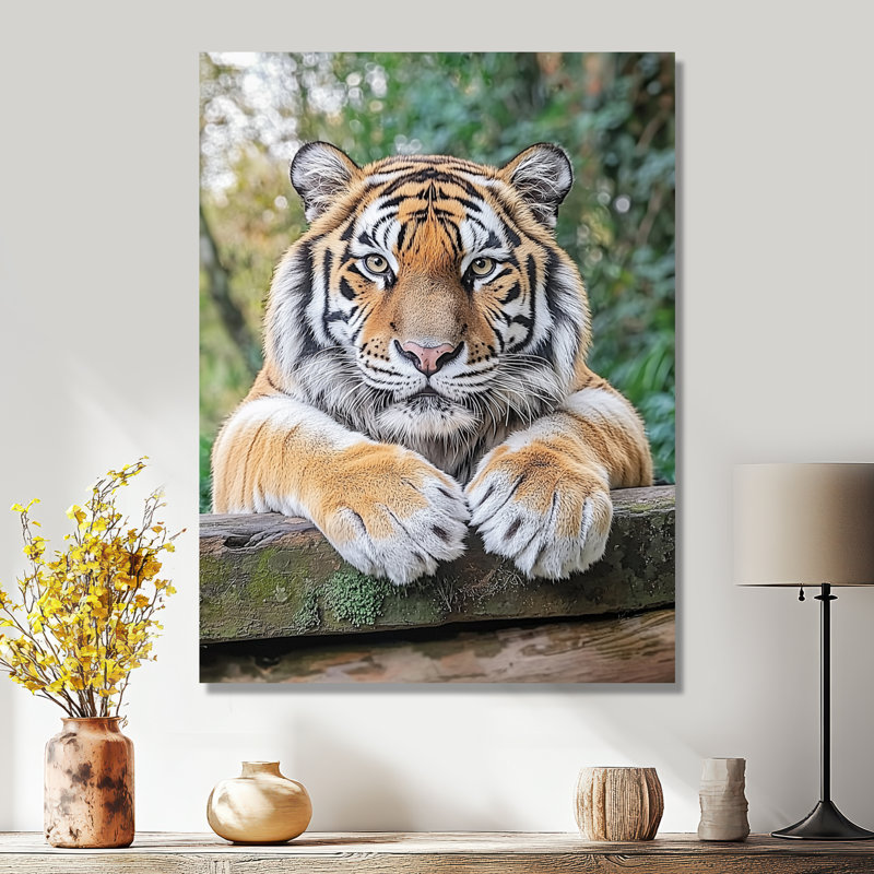 Portrait de tigre - animaux, impression métallique, H 40 po x l 30 po