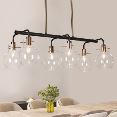 Lustre linéaire à 6 lumières pour îlot de cuisine Satilla