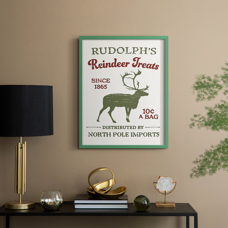 «Christmas Farm Sign Collection», reproduction encadrée en bois massif, H 21 po x l 17 po, Cadre vert