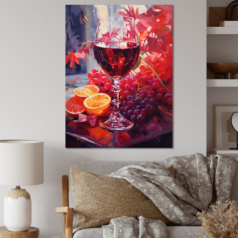 Sangrias Spirit - Art sur toile, vin, Toile tendue, H 20 po x l 12 po x P 1 po