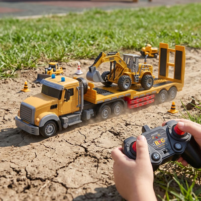 2.4GHz RC Semi-Trailer Truck & Excavator Playset