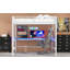 Structure de lit mezzanine en métal pleine grandeur avec lumière DEL, station de charge USB et bureau - aucun sommier nécessaire, solide et durable-1511720930-1511720931