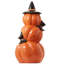 Décoration de table en céramique pré-éclairée et citrouille empilée peinte à la main Halloween
