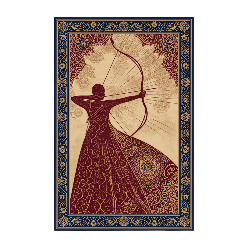 Tapis oriental doux et moelleux de style oriental paralympique en archer, 2 x 4