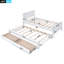 Lit plateforme simple avec lit gigogne et tiroirs, blanc