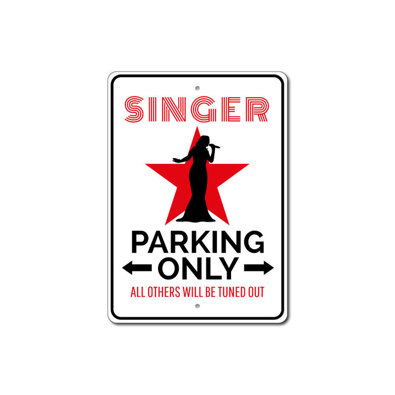 Enseigne en aluminium Singer, H 14 po x l 10 po x P 0,04 po