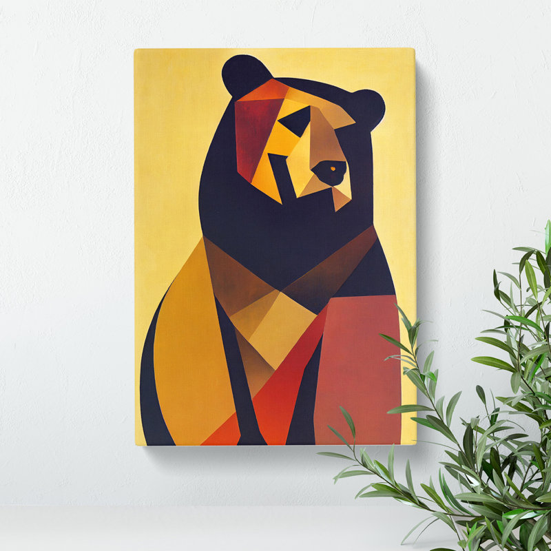 Lone Bear Abstract - Wrapped Canvas, 76cm H x 50cm W x 3cm D