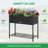 Outsunny Raised Garden Bed/ Elevated Planter Box With Rattan Wicker Look/ Tool Storage Shelf/ Portable Design For Herbs/ Vegetables/ Flowers/ Black