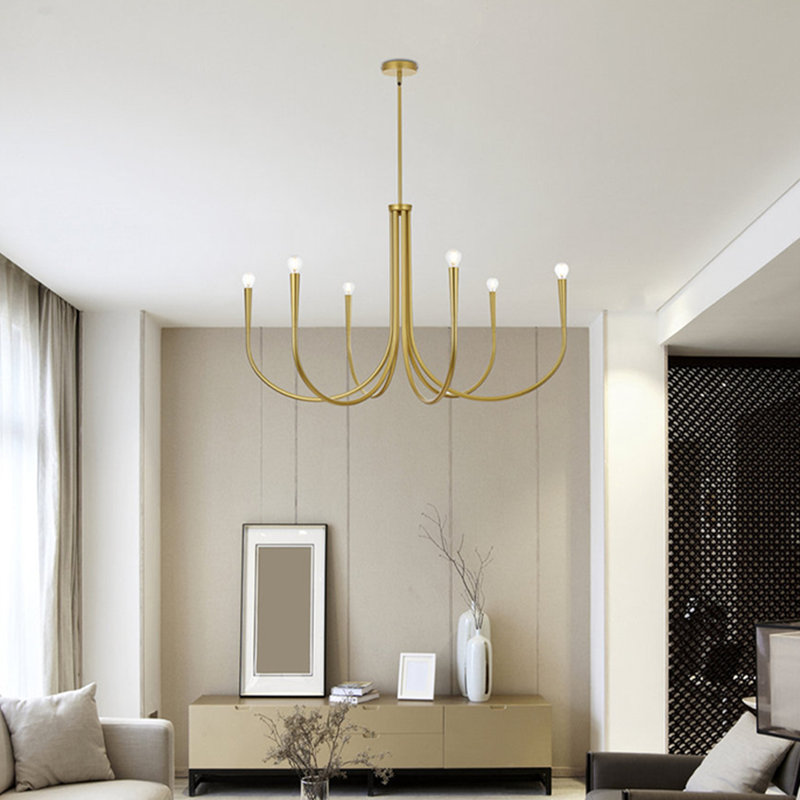 Catalena 6-Light Chandelier, 25.6" H x 42" W x 42" D, Gold