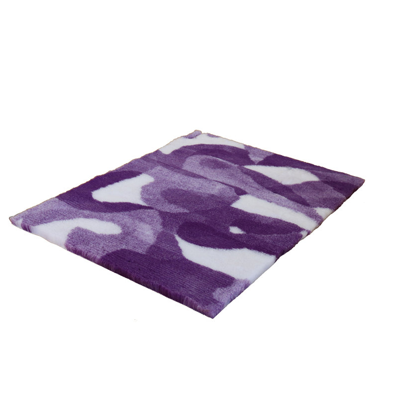 Fleece Pet Bed, Purple/White, 3cm H x 102cm W x 76cm D