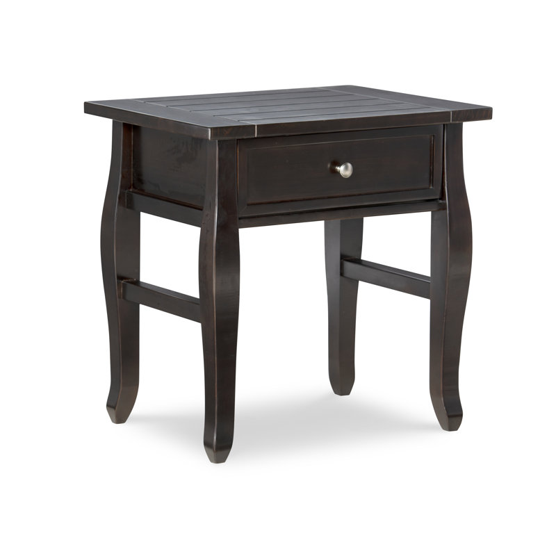 Table de bout en bois massif avec rangement Finleyville, Espresso