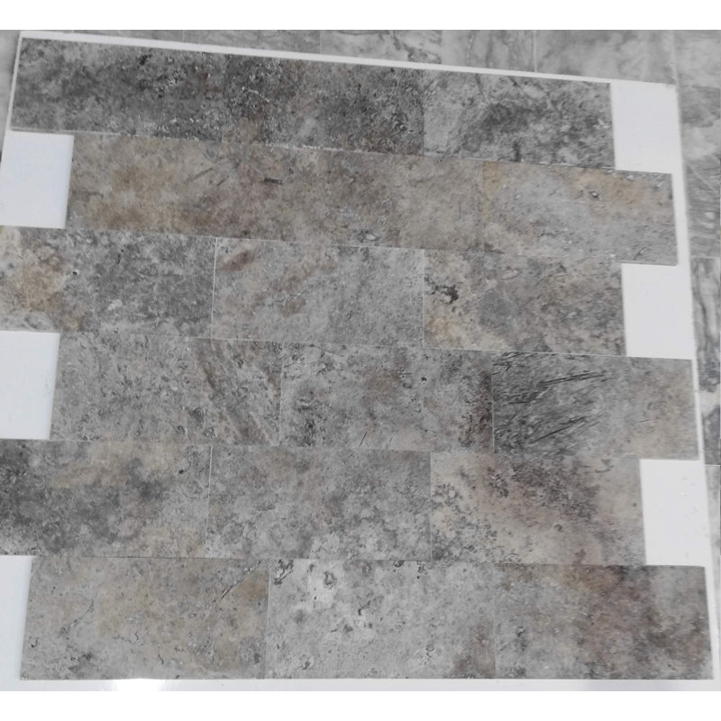 6x12 SILVER TRAVERTINE H/F & STRAIGHT