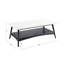 Table basse intrigante avec structure et tablette en bois massif, contraste deux tons, assemblage requis, l 48 po x P 24 po H 17 po-462031971