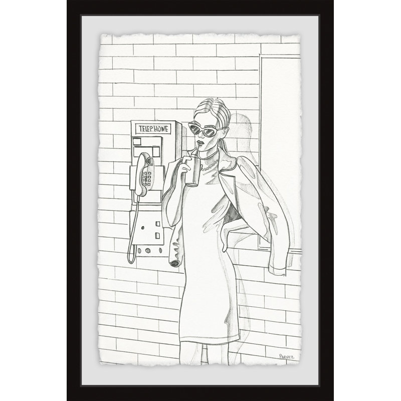 « on the telephone », impression sur papier, H 18 po x l 12 po x P 1,5 po