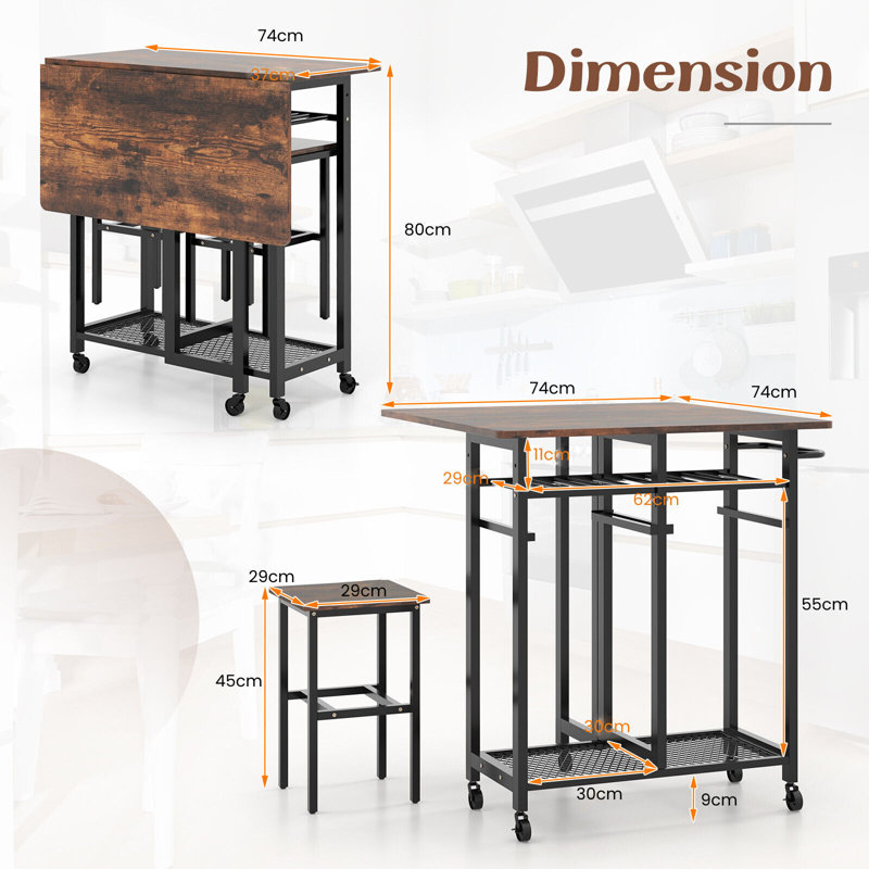 Zaltbommel 2 - Person Counter Height Dining Set