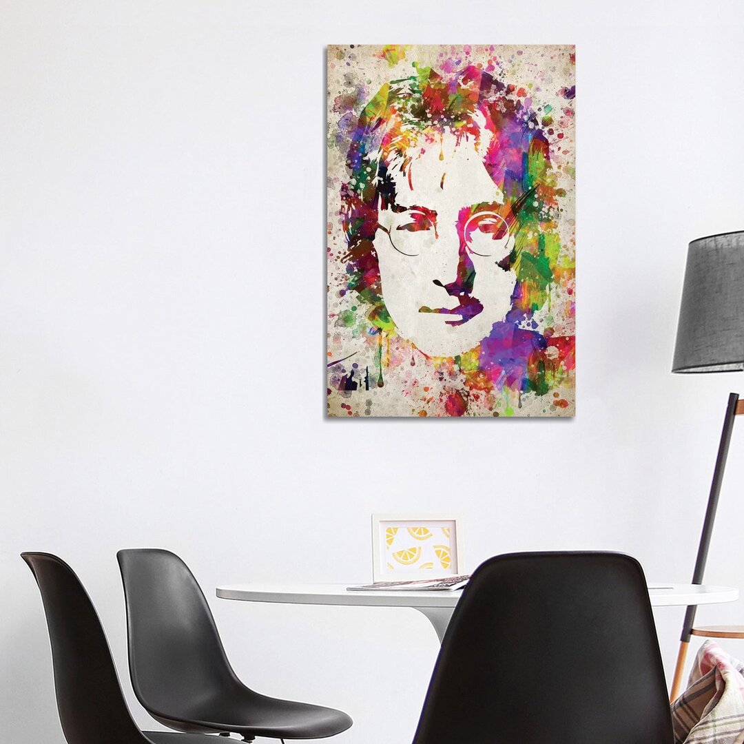 Leinwandbild - Grafikdruck „John Lennon” von Aged Pixel