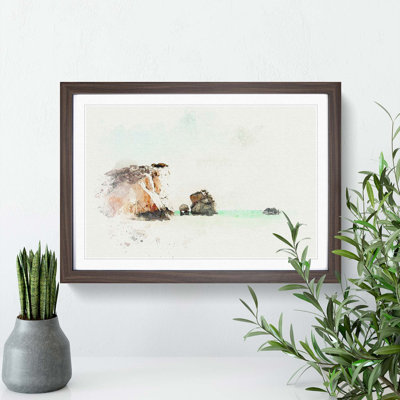 White Sand Beach in Cyprus in Abstract - Picture Frame Graphic Art Print