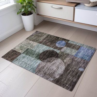 Premium Machine Washable Konopka AMF1114 Geometric Rug