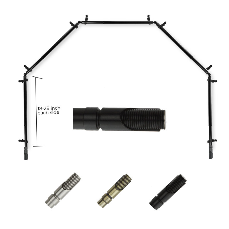 Tringle à rideaux simple réglable 28 "à 48" 0,81 "à baie vitrée, 18 po - 28 po (chaque côté), Noir