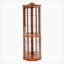 Vitrine d'angle vitrée lumineuse avec tablettes réglables-1879462650