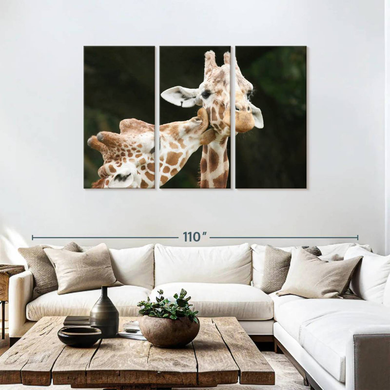 Brampt Kissing Giraffes, 48" H x 74" W