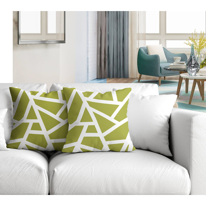 Coussin Clarion, L 15 po x H 15 po, Chartreuse