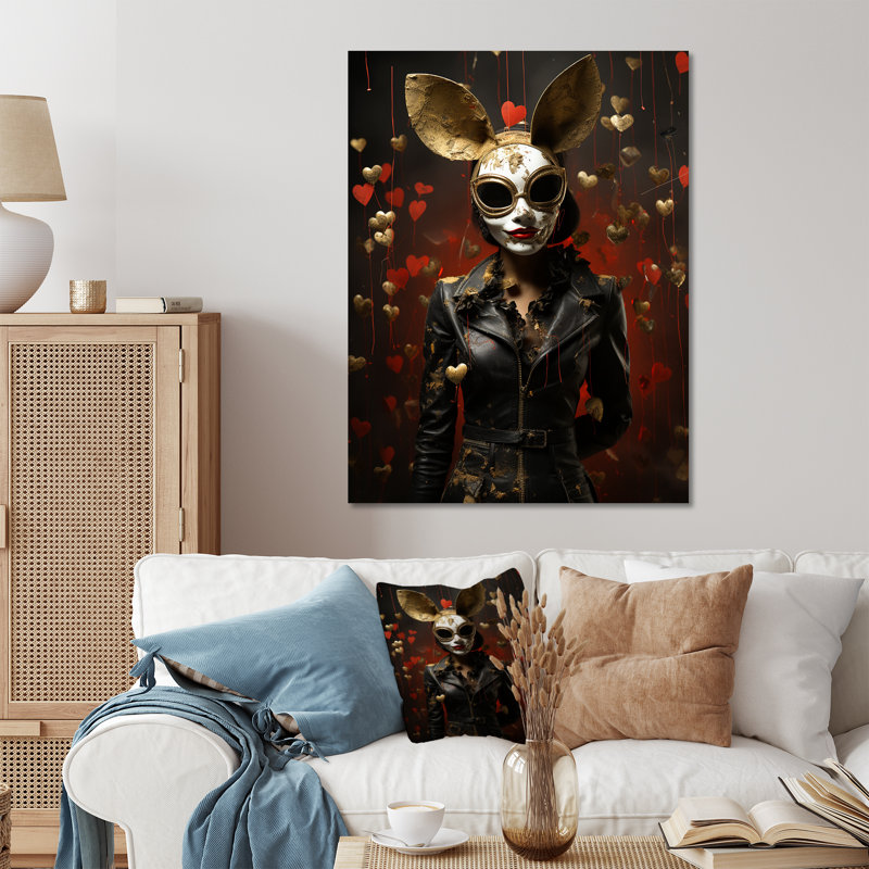 «Bunny Bank Robber Street Art II», reproduction d'art murale abstraite en métal, H 20 po x l 12 po x P 1 po