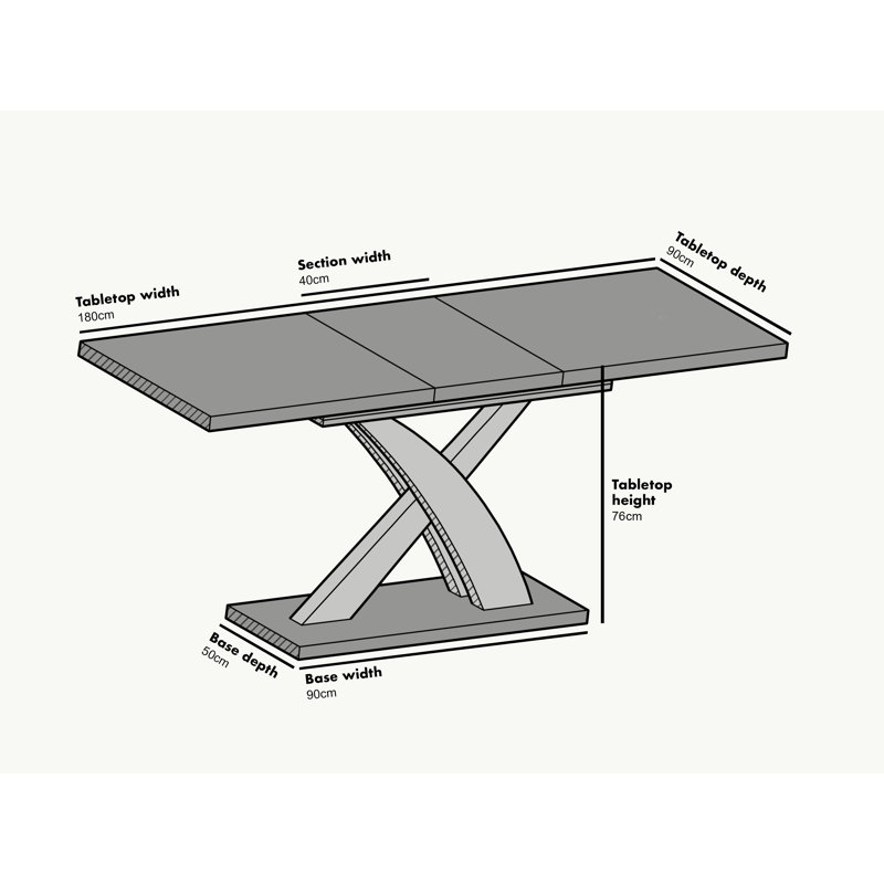 Valles Extendable Metal Base Dining Table