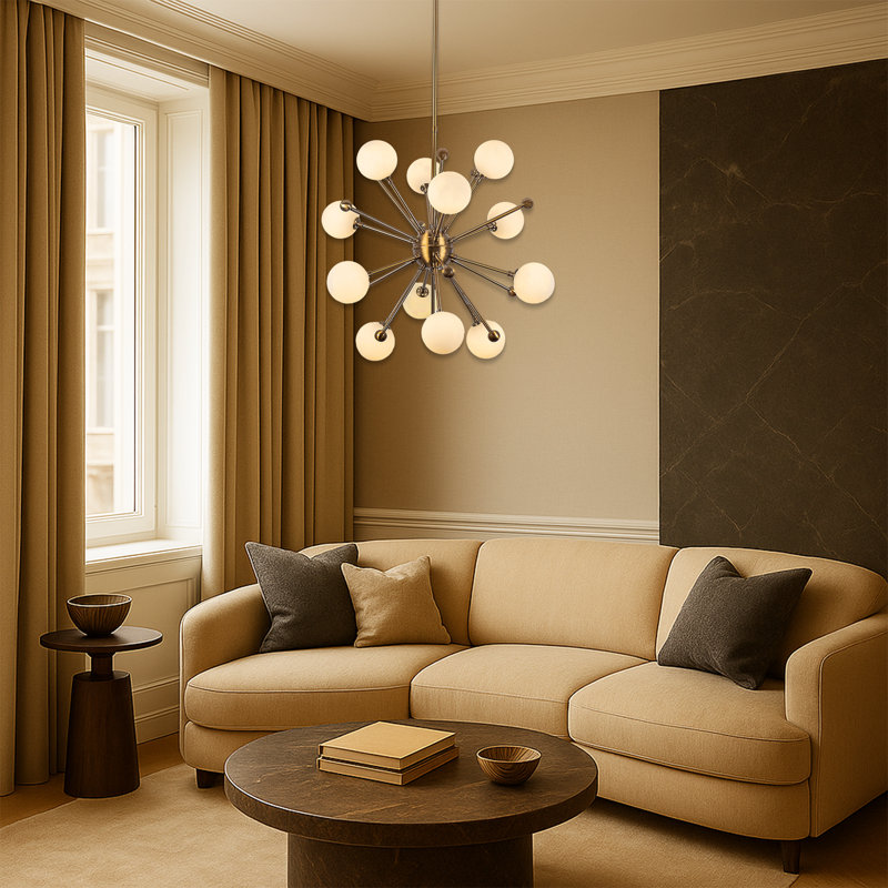 Lustre spoutnik 12 lumières, Rétro