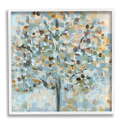 Abstrait arbre moucheté, feuilles, peinture naturelle, ensemble giclée d'art texturé par Susan Jill