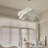 Canek 1 - Light Dimmable Geometric Fabric Celing Light, White Modern Single Pendant Lighting With E26 Bulb for Kitchen Island or Living Room