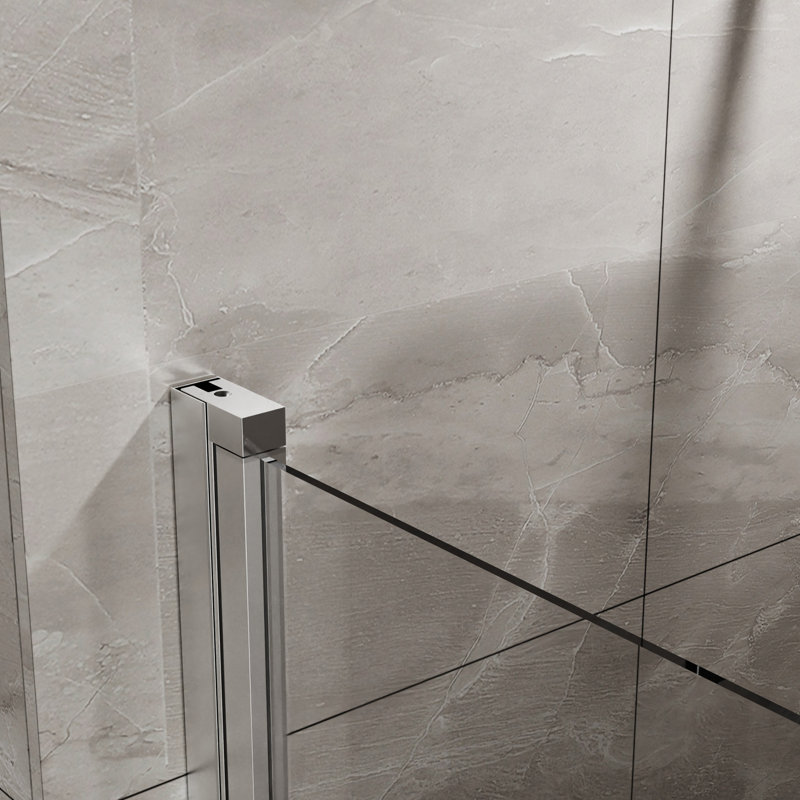 Semi- Pivot Door For Shower, 34"X72", 1/4" Tempered Glass, Magnetic Closure, 180 Function 34"X72" Glass Door, Semi-, Dual Seal Strips, 90 Inward/Outward Opening