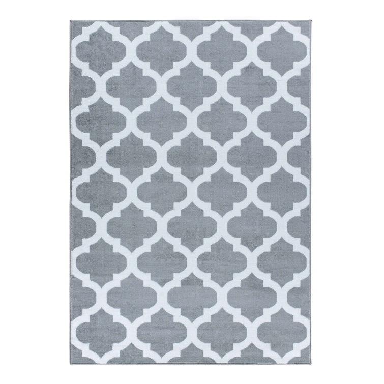Gris abstrait/Tapis décoratif blanc