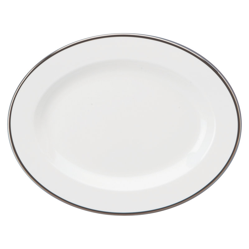 Plateau ovale en porcelaine Comet, Platine